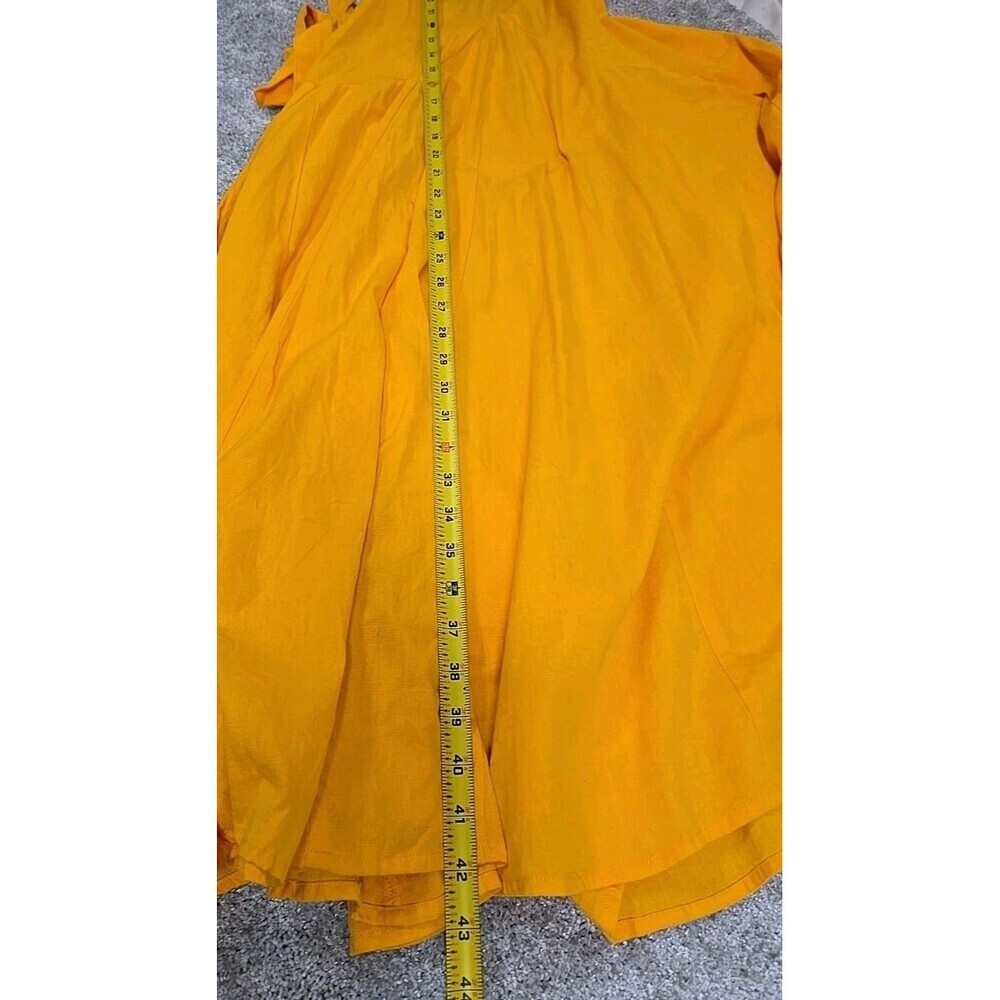 Free People Holding On Convertible Maxi Dress Cotton Linen Yellow Women’s Sz XS - Picture 10 of 10